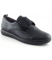 Zapato de cordones con grabado efecto serpiente