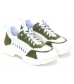 Deportivo de cordones blanco y kaki