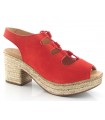 Sandalia con cordones en color rojo