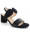 Sandalia para mujer en coco negro