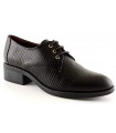 Zapato con cordones en tejus negro