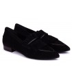 Zapatos con flecos en velour negro