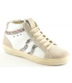 Deportivo abotinado en blanco con beige