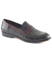 Mocasín en coco negro con serpiente
