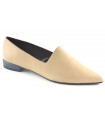 Mocasín de horma afilada en piel taupe