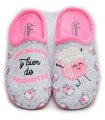 zapatilla para mujer palomitas color rosa