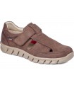 Sandalia con velcro en color tierra
