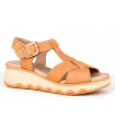 Sandalias para mujer en nobuck de color camello