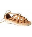 Sandalias de yute en nobuck cuero