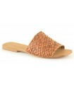 Sandalias en trenzado cuero para mujer