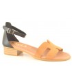 Sandalia para mujer en serraje whisky