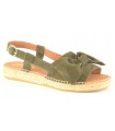 Sandalia con suela de yute en verde militar