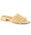Sandalia plana en metalizado bronce