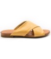 Sandalia para mujer en piel mostaza
