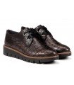 Zapato en coco marrón para mujer