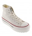 Deportivo tipo basket con plataforma en color crudo