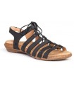Sandalia para mujer con cordones en color negro