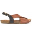 Sandalias de piel en color brandy