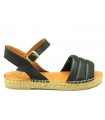 Sandalia para mujer en piel negra