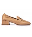 Mocasín para mujer con estribo en piel camel