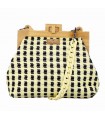 Bolso con estampado de cuadros en color arena