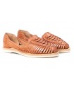Mocasín de piel trenzada en color cuero