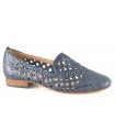Mocasín copete de piel trenzada en color azul marino