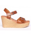 Sandalias para mujer en color roble