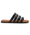 Sandalias con tiras tubulares en piel de color negro