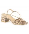 Sandalias para mujer en serpiente beige