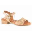 Sandalias para mujer en piel beige