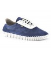 Zapato para mujer en serraje de color azul marino