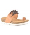 Sandalia plana para mujer en color cuero