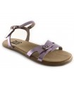 Sandalia plana para mujer en color malva