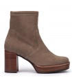 Botín con tacón para mujer en color taupe