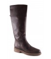 Botas de caña alta en piel marrón