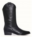 Bota campera para mujer en piel negra