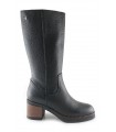 Botas de tacón en piel negra