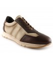 Deportivo combinado en cuero y beige