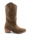 Bota campera en serraje cuero