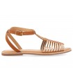 Sandalias color cuero planas