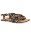 Sandalias planas de cuerda bicolor para mujer
