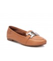 Mocasines en piel camel de mujer