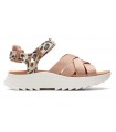 Sandalias en nude con animal print