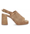 Sandalias de tacón color cuero