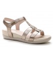 Sandalia confort en piel oro
