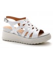 Sandalia para mujer en piel blanca