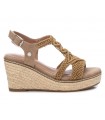 Sandalia para mujer de cuña en color taupe