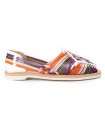Mocasín de piel trenzada multicolor