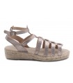 Sandalia para mujer en color metalizado acero